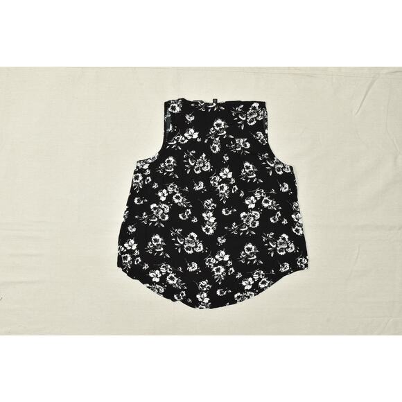 Torrid Black Floral V-Neck Tank Top Plus Size 0 (L) Rayon Blouse Black NEW - Picture 8 of 8